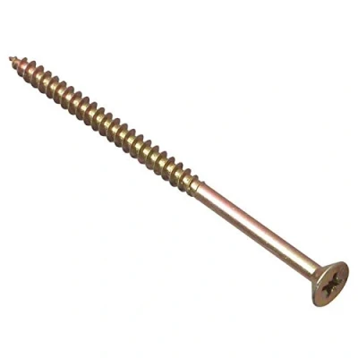 Image of ForgeFix Multi Purpose Single Thread Screws 5.0 x 90mm Zinc Yellow Passivated Box 100