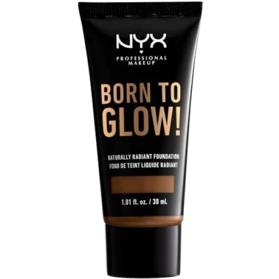 Image of NYX Professional Makeup Born to Glow Radiant Foundation, Iridescent Finish, Buildable Medium Coverage, Vegan Formula, Shade: Mocha
