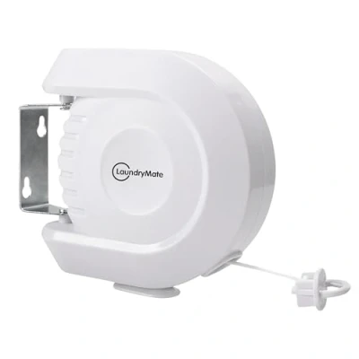Image of Garden Mile Retractable Laundry Washing Line Foldable Wall Mounted Rust Resistant Clothes Portable Space Saving Dryer for Indoor Outdoor, Garden, Balcony, Utility Room (12m)