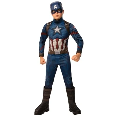 Image of Rubie&#039;s 700668S000 MARVEL AVENGERS ENDGAME Captain America Fancy Dress, Boys, Multicolour, S