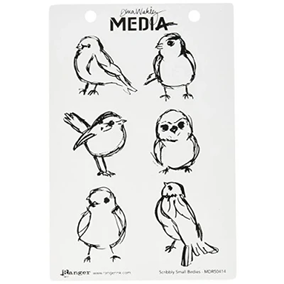 Image of Ranger &quot;Scribbly Small Birdies&quot; Cling Rubber Stamp Set, 6&quot; by 9&quot;