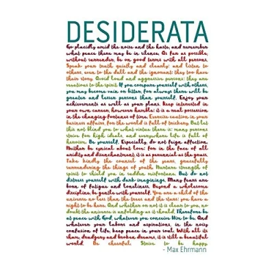 Image of Wee Blue Coo Desiderata Rainbow Words Ehrmann Typography Art Print Poster Wall Decor 12X16 Inch
