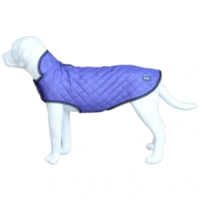 Image of Henry Wag Quilted Dog Jacket Stylish &amp; Practical Coat, Fleece lined, Waterproof Purple Colour Small (40 cm)