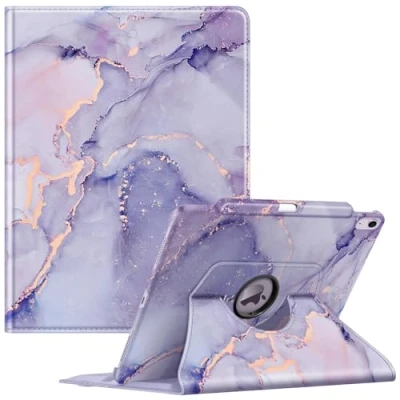 Image of FINTIE Rotating Case Compatible with iPad Air 13 inch (M2) 2024 [360 Degree Swiveling] Protective Cover Pencil Holder, Auto Sleep/Wake, Lilac Marble