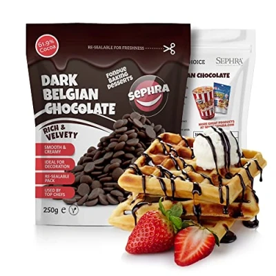Image of Sephra Belgian Couverture Fountain Ready Chocolate Callets Dark (250g)