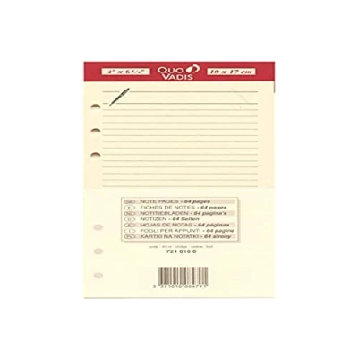 Image of Quo Vadis Timer Accessories Refill Note Cards for 17 Clairefontaine Ivory Paper Size 10 x cm