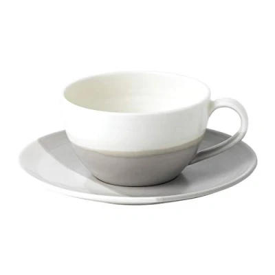 Image of Royal Doulton 40032779 Coffee Studio Cappuccino Cup &amp; Saucer, 275ml, Porcelain, 9 Fluid_Ounces, Grey