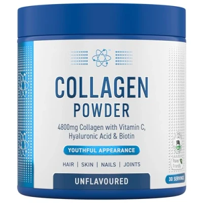 Image of Applied Nutrition Collagen Powder Hydrolysed Bovine Protein, Halal, Healthy Skin, Hair, Nails (Unflavoured) (150g 30 Servings)