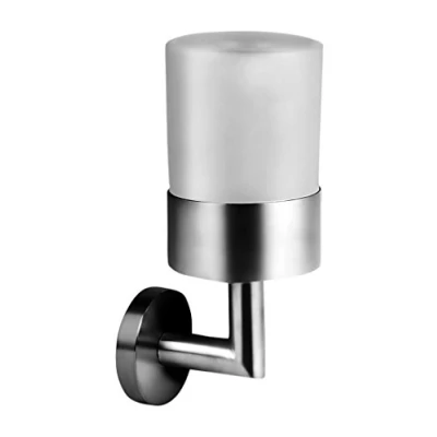 Image of Ambrosya® Exclusive Toothbrush Holder made of Stainless Steel Bathroom Mug Glass Mount Toilet Wand Toothpaste (Stainless (Brushed))