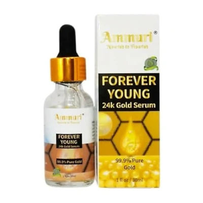 Image of Ammuri 24K Gold Serum Anti Ageing Wrinkle Formula Collagen Moisturizing Skin Care Face Targets Pigmentation, Uneven Tone, and Dark Circles 30ml