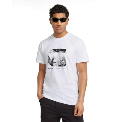 Image of G STAR Men&#039;s Cape Town R T Shirt, White (White D25688 c336 110), L
