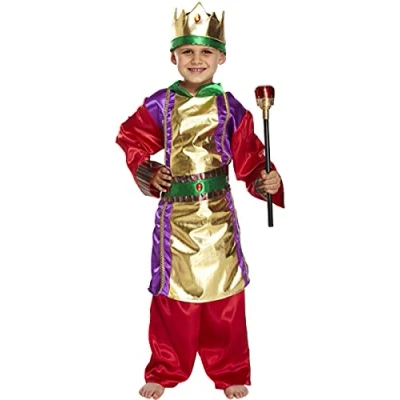 Image of Gold King Nativity Boys Fancy Dress Costume Age 7 9 yrs Medium