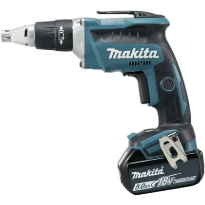 Image of Makita Cordless Drywall Screwdriver 18 V / 5.0 Ah 2 Batteries and Charger in MAKPAC, Turquoise; Black, mit 2x Akku 5,0