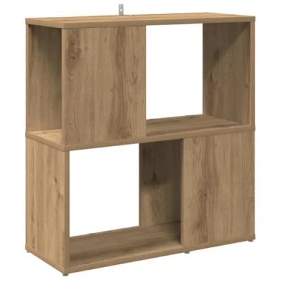 Image of vidaXL Book Cabinet/Bookcase in Artisan Oak 2 Level Storage Bookshelf Engineered Wood for Living Room/Office 60x24x63cm