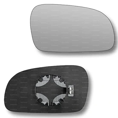 Image of Less4spares Replacement Wing Mirror Glass Right Compatible with VW Fox 2003 2011 CLIP ON Driver Off side Heated Convex