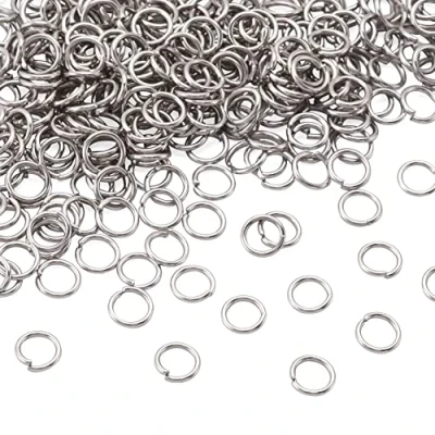 Image of Craftdady 2000Pcs Stainless Steel Open Jump Rings 7mm Round 1mm Thick Tiny Connector for Jewelry Making