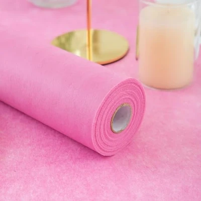 Image of Simurq Non Woven Table Runner Modern Decoration Birthday &amp; Wedding Roll Disposable White (White, 30 cm x 25 m)