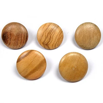 Image of Wooden Round Circle Shank Buttons Pack of 5 (16mm)