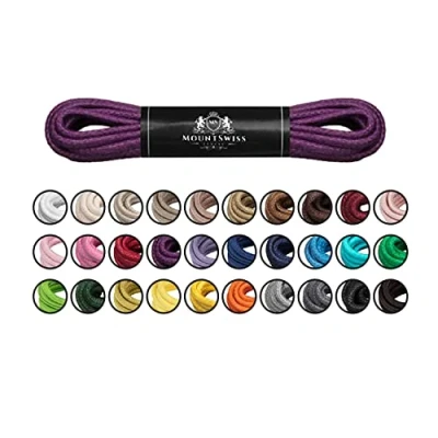 Image of Mount Swiss© Luxury Waxed Round Shoelaces for Business Suits and Leather Shoes, Diameter 2 3 mm, Length 45 120 cm Purple