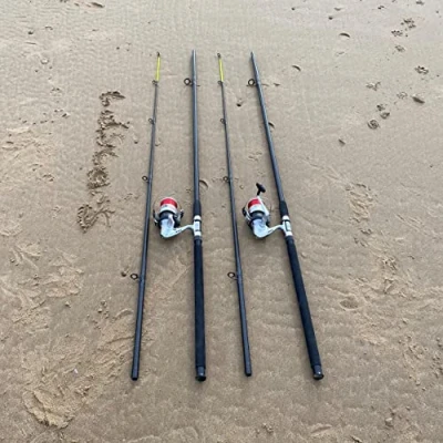 Image of Angling Pursuits 2 x 12FT BeachCaster MAX SEA Fishing Rod + SILK 70 Reels COMBO