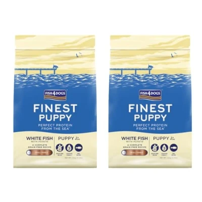 Image of Fish4Dogs Finest White Fish and Potato Puppy Food Natural, Hypoallergenic Great for Sensitive Puppies Rich in Omega 3, 6 9 (Small Kibble 2 x 1.5kg)