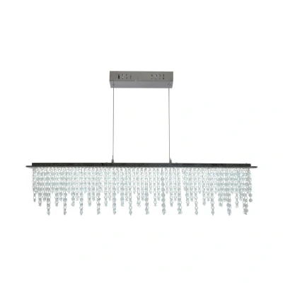 Image of Diamonds Dimmable LED Bar Pendant Ceiling Light Chrome 3000 6500K Remote Control