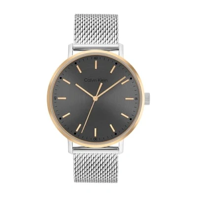 Image of Calvin Klein Analogue Quartz Watch for Men with Silver Stainless Steel mesh Bracelet 25200047