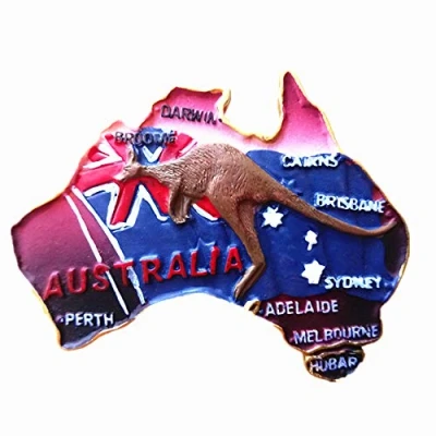Image of Australia Animal kangaroo map Fridge magnet Travel Sticker Souvenir,Home &amp; Kitchen Decoration. refrigerator
