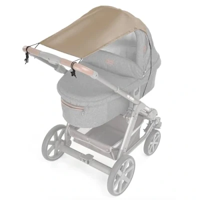 Image of Zamboo Universal Baby Sunshade for Pram, Pushchair, Buggy and Carrycot/Stroller Sun Sail with UV Protection 50+ up Down Slide Function Beige
