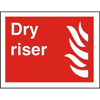 Image of Seco Dry Riser &amp; Fire Sign, 200mm x 150mm 1mm Semi Rigid Plastic