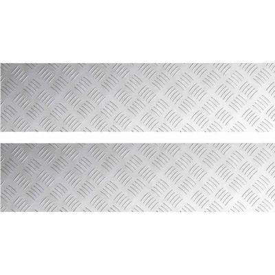 Image of vidaXL Aluminium Checker Plates 2 pcs Anti Slip 100x25 cm
