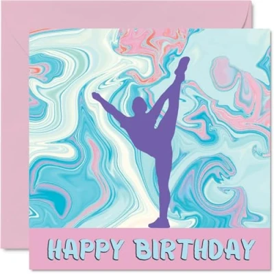 Image of Sport Birthday Cards for Women Girls Cheerleading in Card Friend Sister Daughter Niece Teammate, 145mm x Athlete Greeting