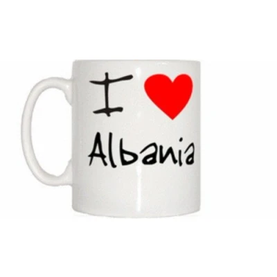 Image of TeeTreeDesigns I Love Heart Albania Mug