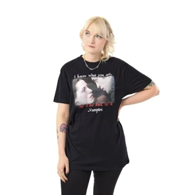 Image of Vanilla Underground Twilight Womens Vampire Graphic Tee in Black Saga Movie Merchandise Gothic Lover&#039;s Short Sleeve T Shirt Halloween Costume Top for Ladies