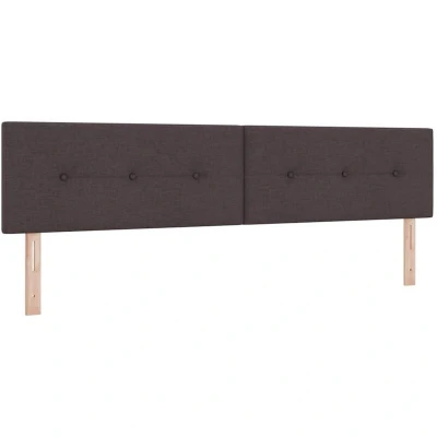 Image of Led Headboard Button Tufted Dark Brown 100 cm Fabric Vidaxl