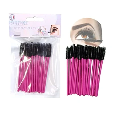 Image of PARENCE 20 pieces semi reusable and washable eyelash brushes, made of premium silicone, soft fibre, disposable after 5 use, make up tool, mascara, eyebrow brush, applicator
