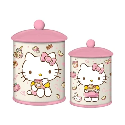 Image of Sanrio Hello Kitty Apples and Cinnamon Ceramic Snack Jar 8 Inches Tall