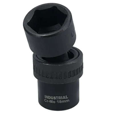 Image of 18mm 3/8in Drive Universal Swivel Wobble Metric Impact Shallow Socket