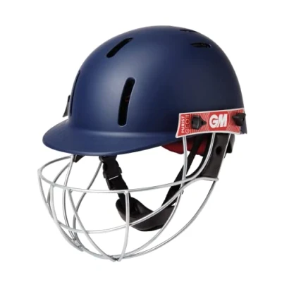 Image of Gunn &amp; Moore GM Purist GEO II Cricket Batting Helmet, BSI Approved, Geodesic Ultra Strong Grille, Navy, Junior 540 590 mm