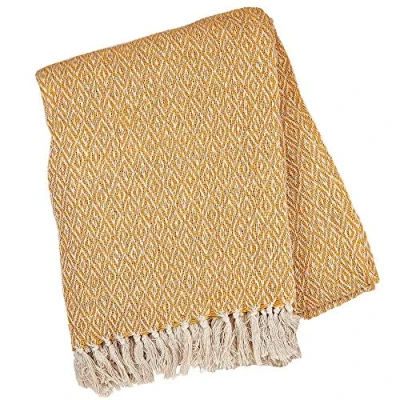 Image of Sass &amp; Belle Scandi Boho Mustard Blanket Throw