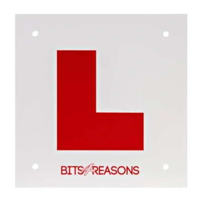 Image of BITS4REASONS NEW PROFESSIONAL GRADE UNIVERSAL SINGLE RIGID SOLID L PLATE 1.5MM POLYCARBONATE WE USE ON OUR OWN DRIVING SCHOOL FITS MOTORBIKES AND CARS