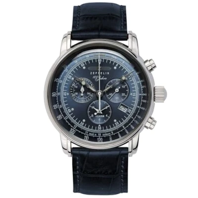 Image of Zeppelin Unisex Chronograph Quartz Watch with Leather Strap 7680 3