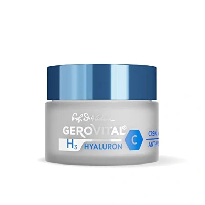 Image of Anti Wrinkle Night Face Cream, Moisturizing and Regenerating Effect, Hyaluronic Acid, Vitamin C, Niacinamide, for Dry, Normal Skin, Gerovital H3 Hyaluron 50 ml