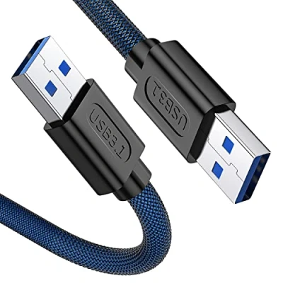 Image of ANDTOBO USB 3.0 Male Cable 2M/6.6FT, [5Gbps] to Cable, Double for PC, Hard Drive, Computer, DVD, Camera, Macbook, Blu Ray Player, Tablet.color Blue