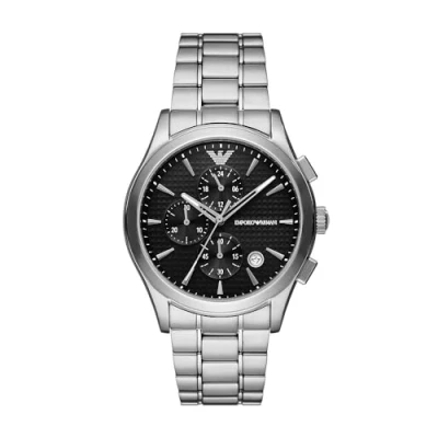 Image of Emporio Armani watch Chronograph silvercoloured, Men&#039;s, Size: One Size, Silver coloured