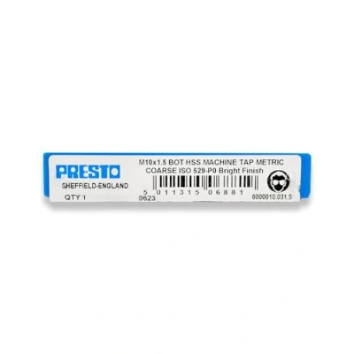 Image of Presto 6000010.031.5 M10x1.5 Metric Coarse Hand Tap Bottom/Plug