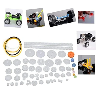 Image of 75pcs Plastic Gear Set, Belt Pulley Worm Shaft Sleeve Set Robot Motor Car for DIY Parts