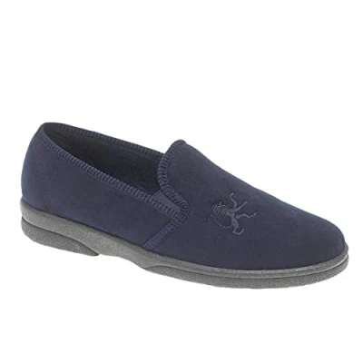 Image of Sleepers Mens Frazer Teflon Coated Memory Foam Slip On Outdoor Slippers with Anti Pill Lining Navy Blue 14 UK