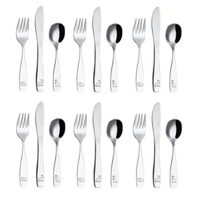 Image of Exzact Children&#039;s Cutlery Stainless Steel 18pcs Set (Dinosaurs x 18)