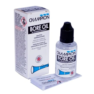 Image of Champion Bore Oil For Clarinet, Oboe, Recorder, Bagpipes &amp; Wooden Musical Instruments. Instrument Care Enriches Tonewood Reduce Cracking Warping. Made in the UK (30ml)